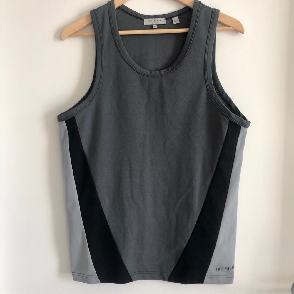 Ted Baker Mens Tank Top - Grey/Light Grey/Black
